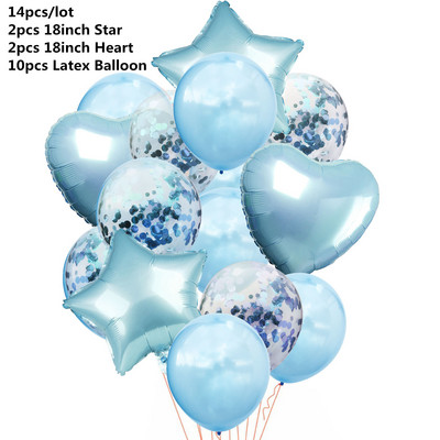 10/14 buc. Baloane metalice amestecate inimă stea auriu confetti baloane petrecere de aniversare decorați copii adulți bile de aer globuri de nuntă