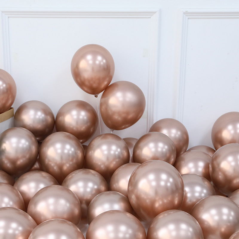 20gab 5/10/12 collu rozā zelta šampanietis zelta hroma baloni Chrome metāla globusi dzimšanas dienas ballītes kāzu dekorācijas bērnu duša