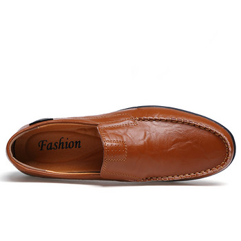 Ежедневни мъжки обувки от кожа Луксозна марка . Мъжки мокасини Мокасини Дишащи черни обувки за шофиране Големи размери 37-47