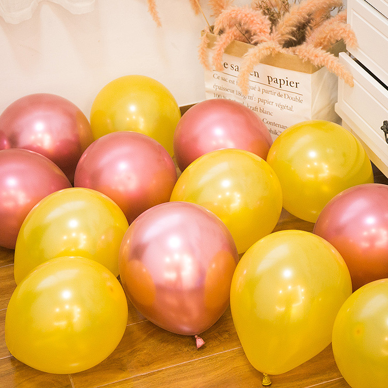 20 de bucăți 10 inch amestec auriu argintiu roșu metal lucios metal perlat baloane din latex decor nuntă globuri mat decorațiuni pentru petreceri