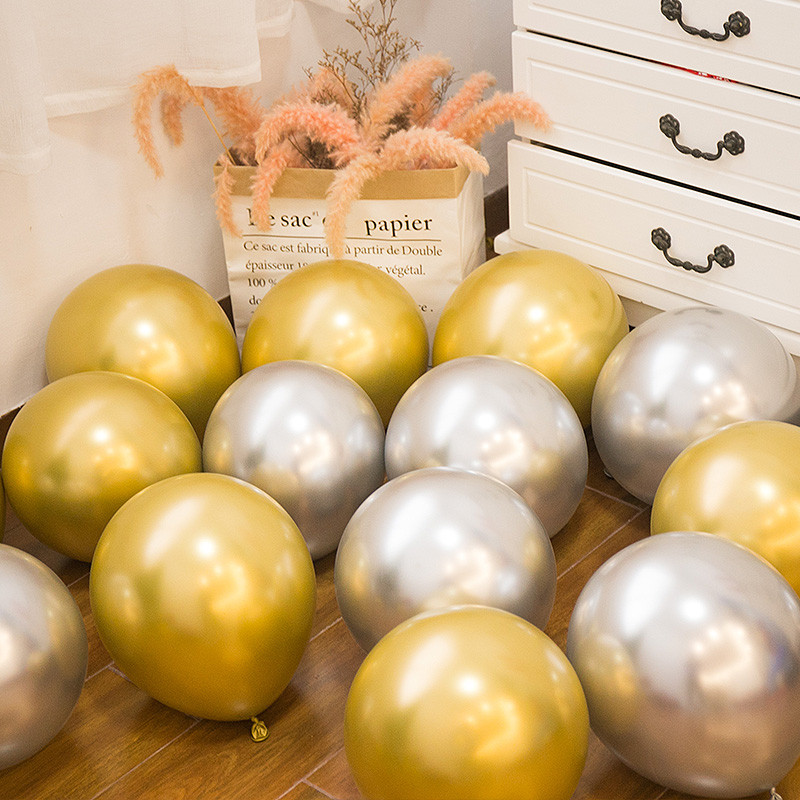 20 de bucăți 10 inch amestec auriu argintiu roșu metal lucios metal perlat baloane din latex decor nuntă globuri mat decorațiuni pentru petreceri