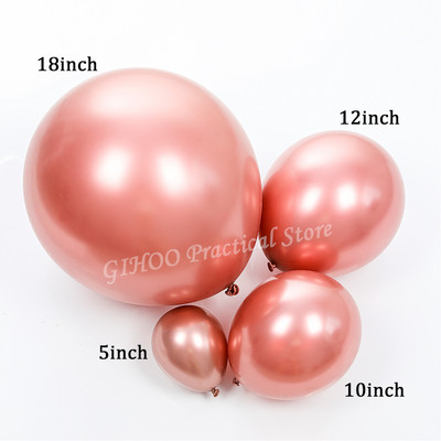5/10/12/18 collu jauni hromēti metāliski lateksa baloni zelta sudraba apaļi baloni Dzimšanas dienas kāzu ballīšu dekoru piederumi uzpūšamie globo