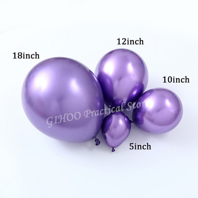 5/10/12/18 collu jauni hromēti metāliski lateksa baloni zelta sudraba apaļi baloni Dzimšanas dienas kāzu ballīšu dekoru piederumi uzpūšamie globo