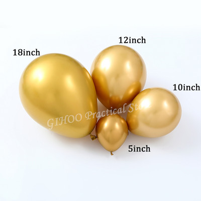 5/10/12/18 collu jauni hromēti metāliski lateksa baloni zelta sudraba apaļi baloni Dzimšanas dienas kāzu ballīšu dekoru piederumi uzpūšamie globo