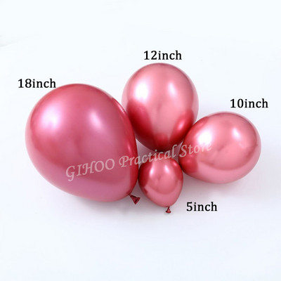 5/10/12/18 collu jauni hromēti metāliski lateksa baloni zelta sudraba apaļi baloni Dzimšanas dienas kāzu ballīšu dekoru piederumi uzpūšamie globo
