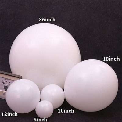 5-36 hüvelykes matt tiszta fehér latex léggömbök kerek gömbök felfújható hélium léggömbök születésnapi buli esküvői dekorációk gyerekjátékok