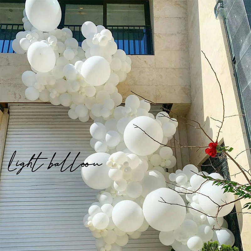 5-36 hüvelykes matt tiszta fehér latex léggömbök kerek gömbök felfújható hélium léggömbök születésnapi buli esküvői dekorációk gyerekjátékok
