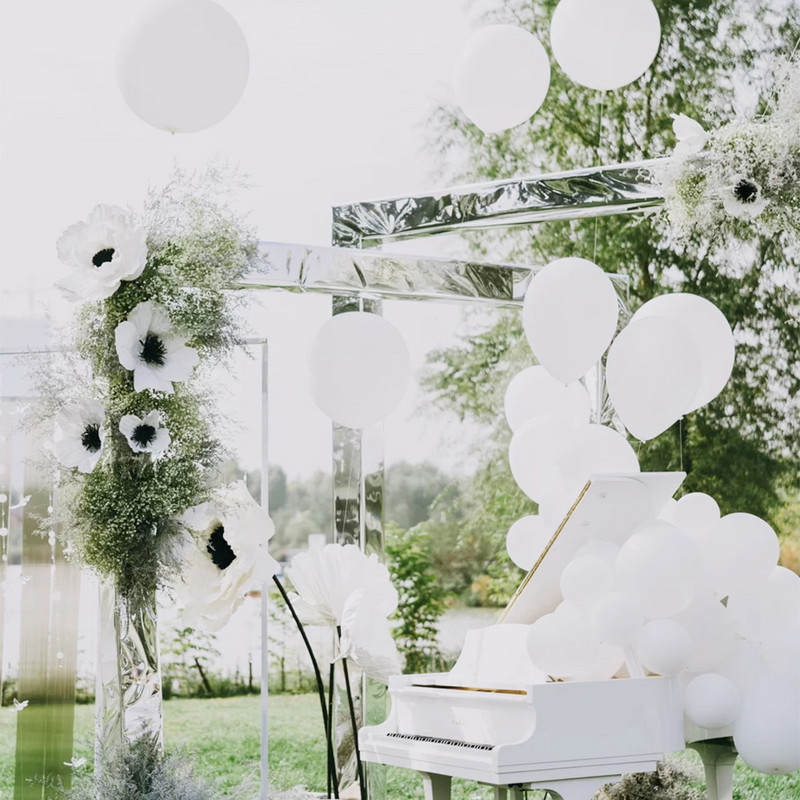 5-36 hüvelykes matt tiszta fehér latex léggömbök kerek gömbök felfújható hélium léggömbök születésnapi buli esküvői dekorációk gyerekjátékok