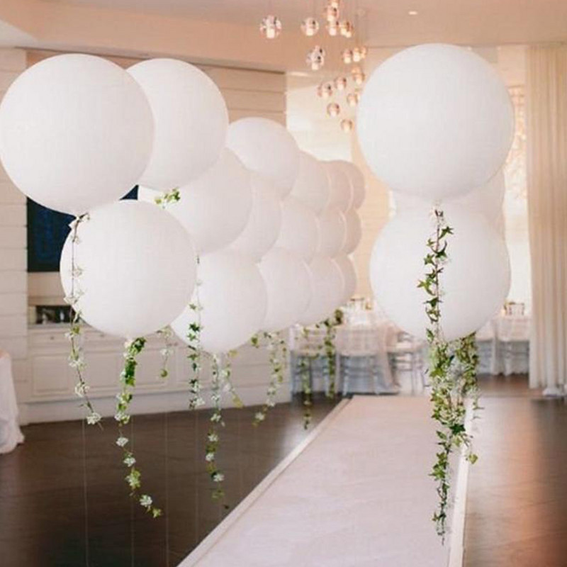 5-36 hüvelykes matt tiszta fehér latex léggömbök kerek gömbök felfújható hélium léggömbök születésnapi buli esküvői dekorációk gyerekjátékok