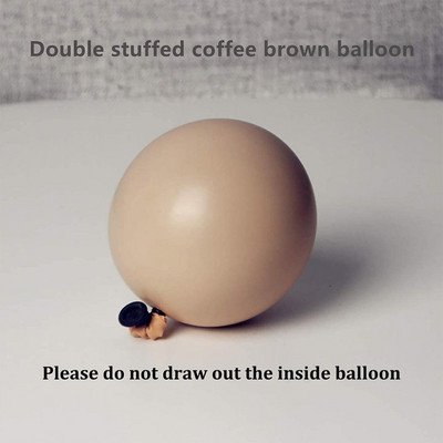 Baloane de cafea cu strat dublu de 5/10/18 inch Ghirlanda de nunta Arc de naștere Fundal de zi de naștere Balon din latex cu piele dublă Decor pentru baby shower