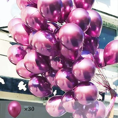 30 buc/lot 10 inch, metal, albastru, albastru, crom, argint, baloane pentru petrecere de aniversare, decorare de nunta, balon de jucărie pentru copii, bile cu aer Globo