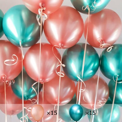 30 buc/lot 10 inch, metal, albastru, albastru, crom, argint, baloane pentru petrecere de aniversare, decorare de nunta, balon de jucărie pentru copii, bile cu aer Globo