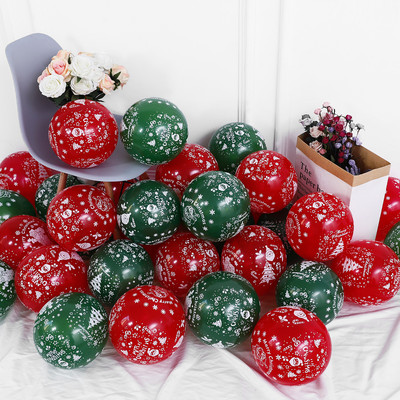 30gab Priecīgus Ziemassvētkus Lateksa Balons Ziemassvētku Dekorācija Ziemassvētku vecītis Sarkans Zaļš Balons Piepūšams Gaisa Globos Svētku ballītes dekors
