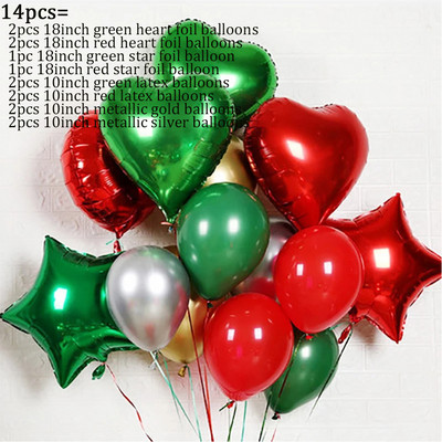 30gab Priecīgus Ziemassvētkus Lateksa Balons Ziemassvētku Dekorācija Ziemassvētku vecītis Sarkans Zaļš Balons Piepūšams Gaisa Globos Svētku ballītes dekors