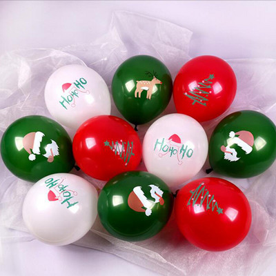 30gab Priecīgus Ziemassvētkus Lateksa Balons Ziemassvētku Dekorācija Ziemassvētku vecītis Sarkans Zaļš Balons Piepūšams Gaisa Globos Svētku ballītes dekors