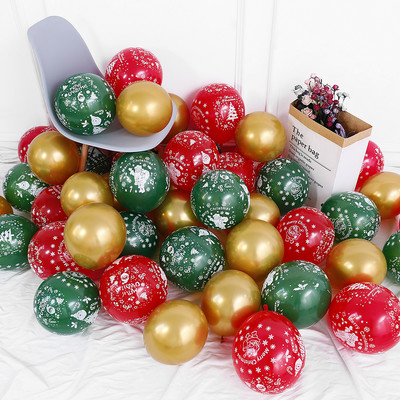 30gab Priecīgus Ziemassvētkus Lateksa Balons Ziemassvētku Dekorācija Ziemassvētku vecītis Sarkans Zaļš Balons Piepūšams Gaisa Globos Svētku ballītes dekors