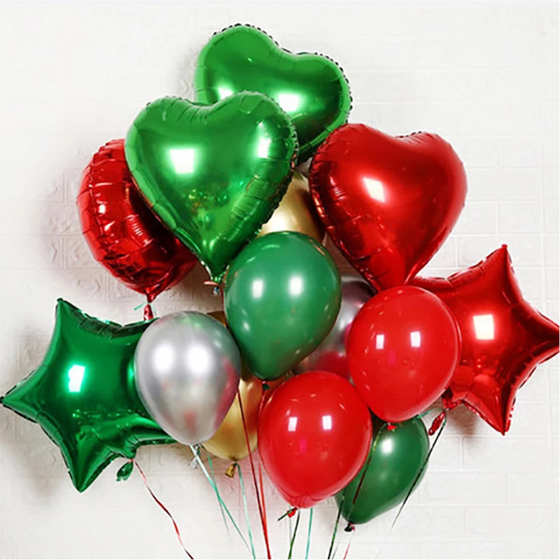 30gab Priecīgus Ziemassvētkus Lateksa Balons Ziemassvētku Dekorācija Ziemassvētku vecītis Sarkans Zaļš Balons Piepūšams Gaisa Globos Svētku ballītes dekors