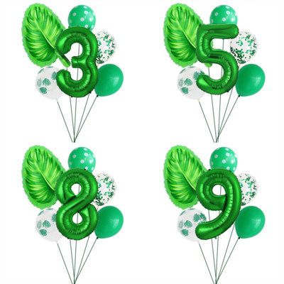 6 buc/set de baloane cu frunze din spate broasca testoasa cu frunze verzi de 30 inch balon digital primavara cu tema verde pentru decorare pentru petrecerea de nastere