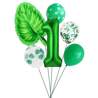 6 gab./zaļo lapu komplekts bruņurupuča muguras lapu balons 30 collu digitālais balons pavasara zaļās tēmas dzimšanas dienas svinību dekorēšanai