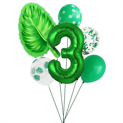 6 gab./zaļo lapu komplekts bruņurupuča muguras lapu balons 30 collu digitālais balons pavasara zaļās tēmas dzimšanas dienas svinību dekorēšanai