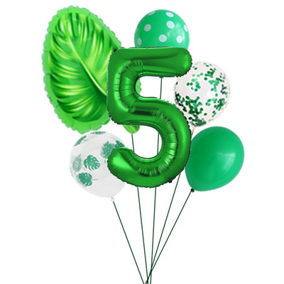 6 gab./zaļo lapu komplekts bruņurupuča muguras lapu balons 30 collu digitālais balons pavasara zaļās tēmas dzimšanas dienas svinību dekorēšanai