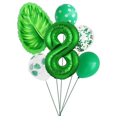 6 gab./zaļo lapu komplekts bruņurupuča muguras lapu balons 30 collu digitālais balons pavasara zaļās tēmas dzimšanas dienas svinību dekorēšanai