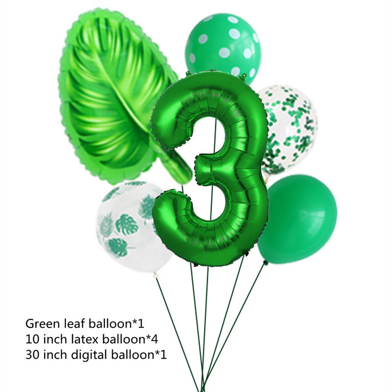 6 gab./zaļo lapu komplekts bruņurupuča muguras lapu balons 30 collu digitālais balons pavasara zaļās tēmas dzimšanas dienas svinību dekorēšanai