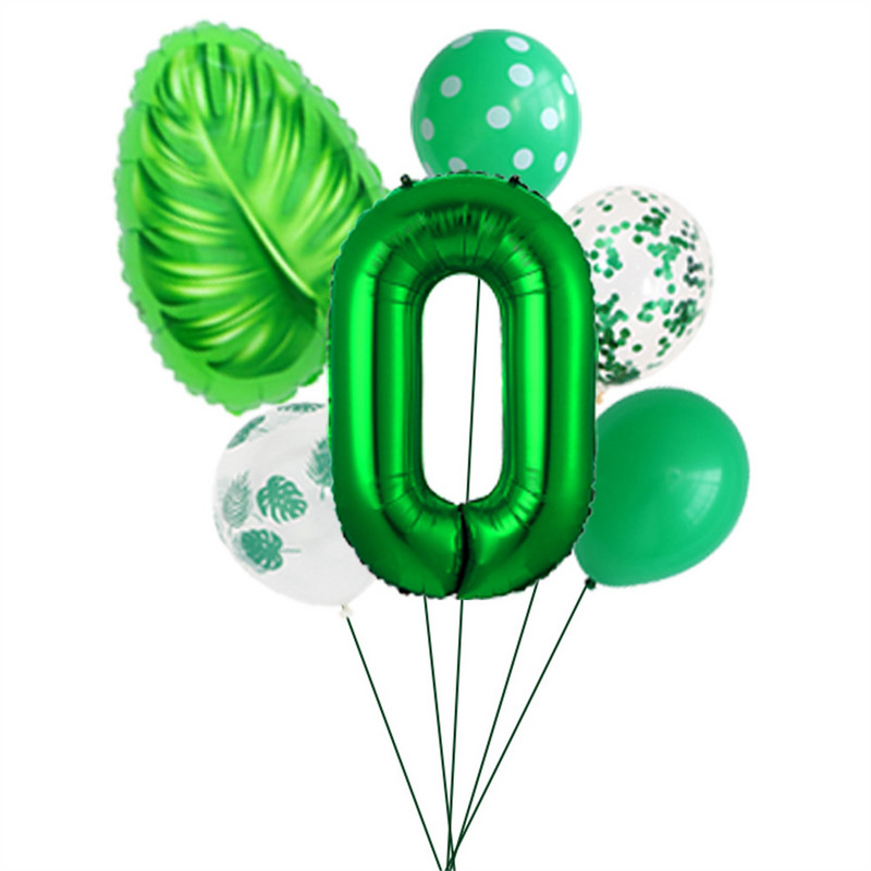 6 gab./zaļo lapu komplekts bruņurupuča muguras lapu balons 30 collu digitālais balons pavasara zaļās tēmas dzimšanas dienas svinību dekorēšanai