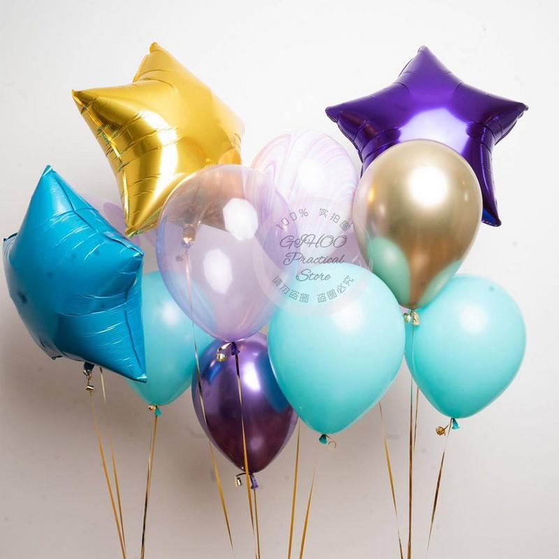 1 set amestec de baloane metalice inimă stea aur confetti baloane decorare petrecere de aniversare copii adulți bile de aer Globos decor nuntă