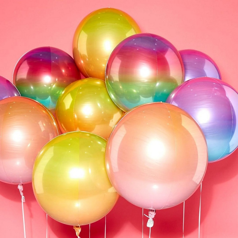 1PC Star&Heart 18/22 inch Metal 4D Disco Gradient Color Balon Decoratune pentru petrecerea de naștere de nuntă Baby Shower Recuzită foto