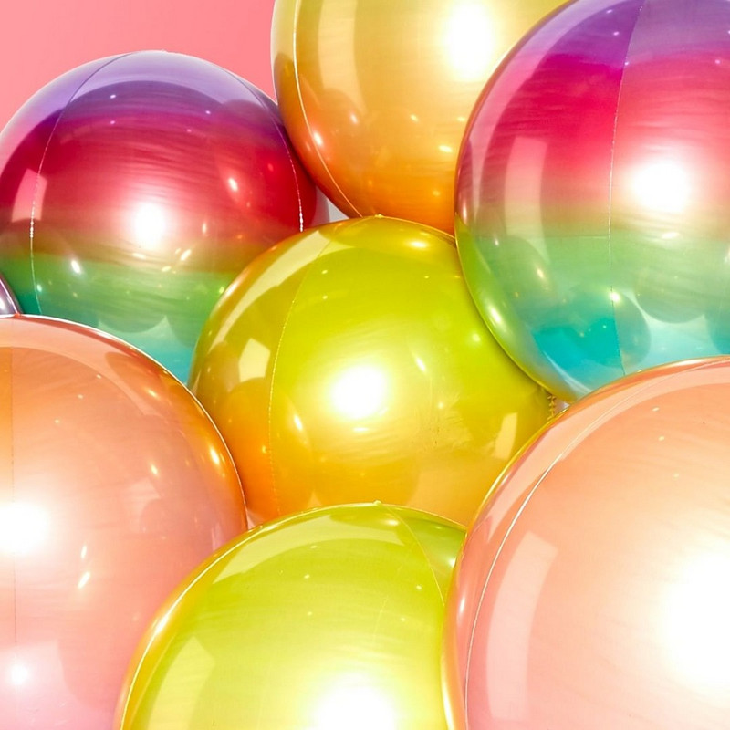 1PC Star&Heart 18/22 inch Metal 4D Disco Gradient Color Balon Decoratune pentru petrecerea de naștere de nuntă Baby Shower Recuzită foto