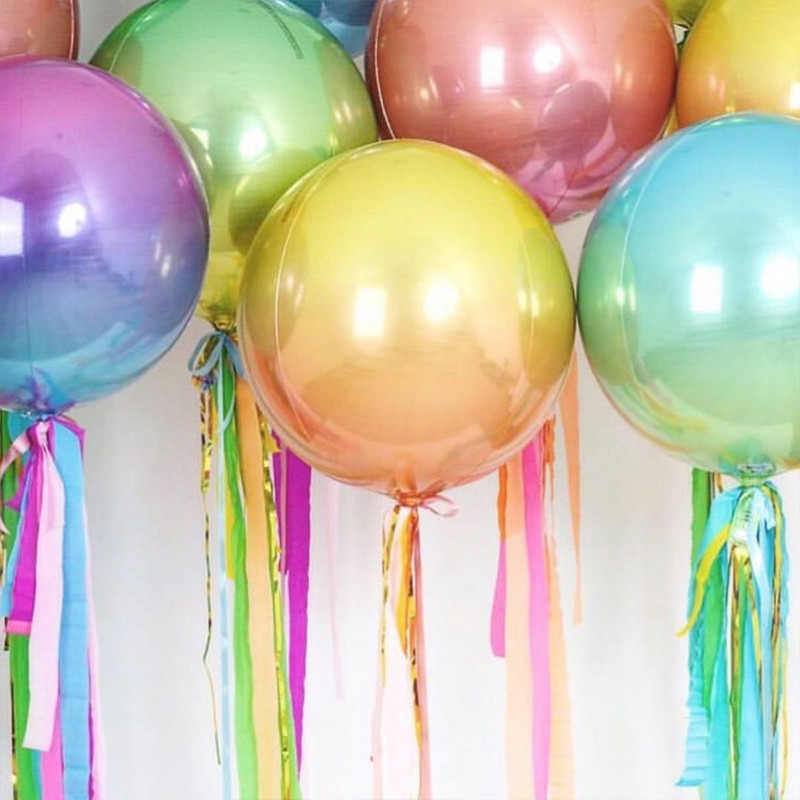 1PC Star&Heart 18/22 inch Metal 4D Disco Gradient Color Balon Decoratune pentru petrecerea de naștere de nuntă Baby Shower Recuzită foto