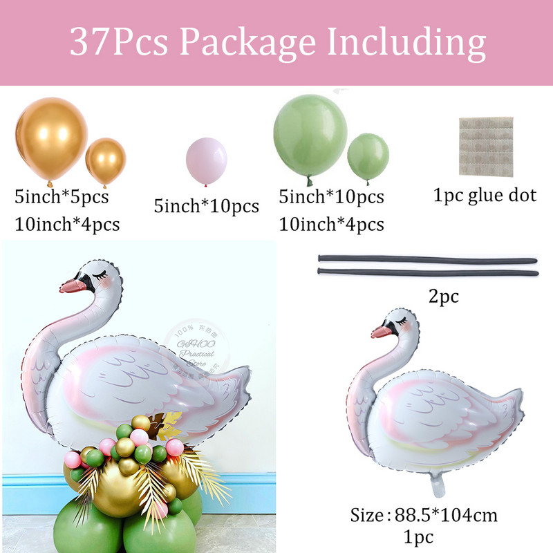 1 szett flamingó fóliás léggömb 10 hüvelykes avokádó zöld latex léggömbök hawaii trópusi nyári partikellékek születésnapi parti dekoráció