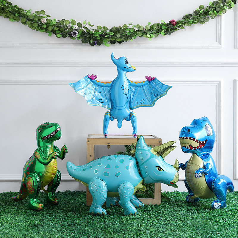 1 buc. Baloane mari 4D asamblate din folie de dinozaur de mers pe jos Jurassic World Jungle Animal Birthday Baby Shower Decoratiuni pentru petrecere Jucărie pentru băiat