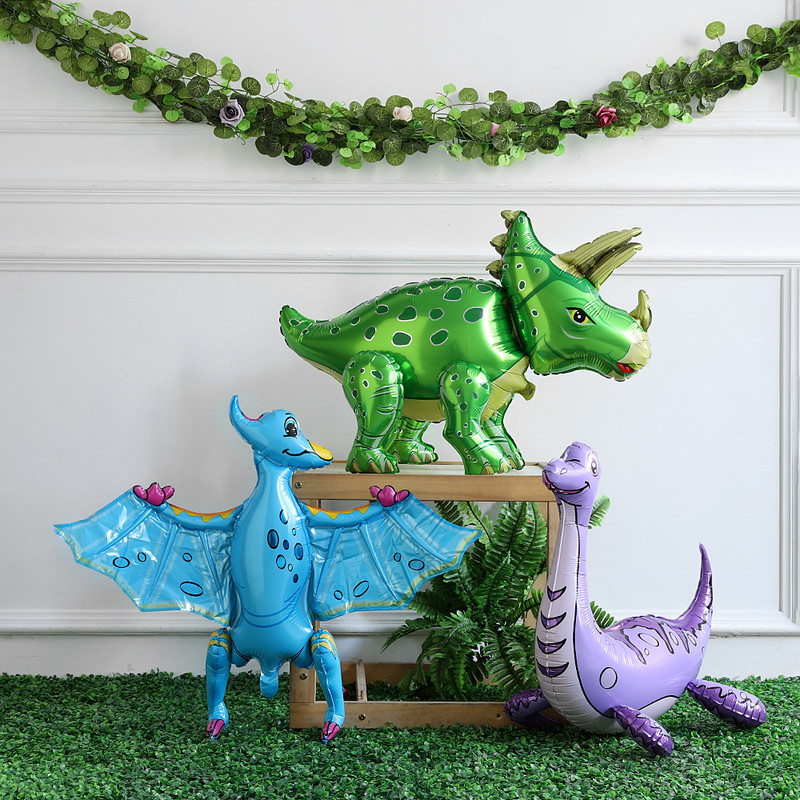 1 buc. Baloane mari 4D asamblate din folie de dinozaur de mers pe jos Jurassic World Jungle Animal Birthday Baby Shower Decoratiuni pentru petrecere Jucărie pentru băiat
