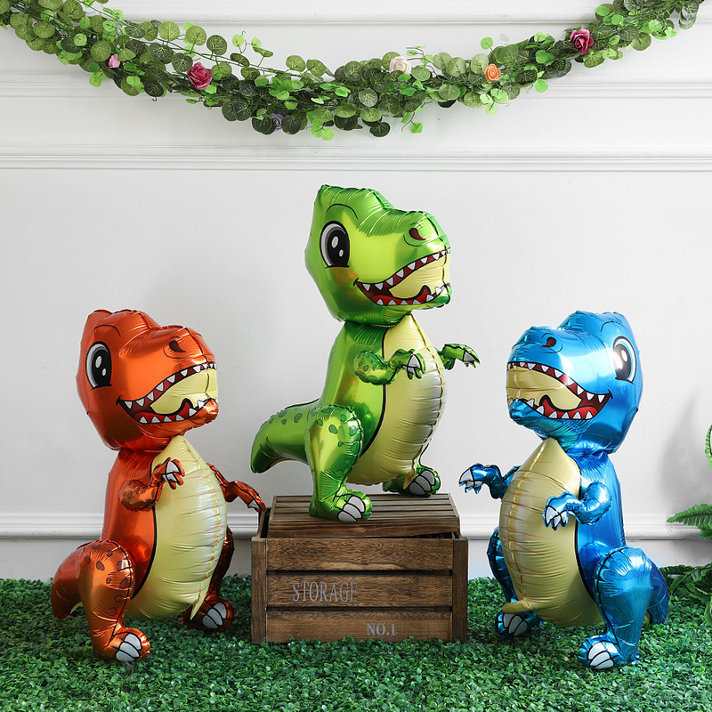 1 buc. Baloane mari 4D asamblate din folie de dinozaur de mers pe jos Jurassic World Jungle Animal Birthday Baby Shower Decoratiuni pentru petrecere Jucărie pentru băiat