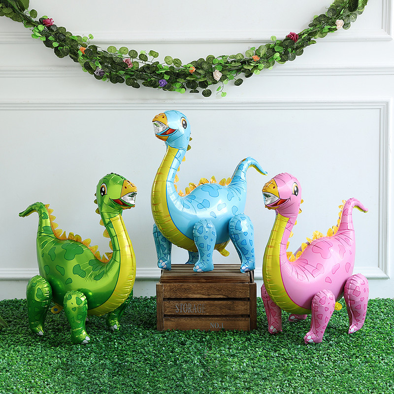 1 buc. Baloane mari 4D asamblate din folie de dinozaur de mers pe jos Jurassic World Jungle Animal Birthday Baby Shower Decoratiuni pentru petrecere Jucărie pentru băiat
