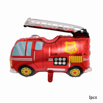 1Σετ New Fire Truck Foil Balloons 1-9 Red Digital Number Balloon Baby Shower Kids Fireighter Θέμα Διακόσμηση πάρτι γενεθλίων