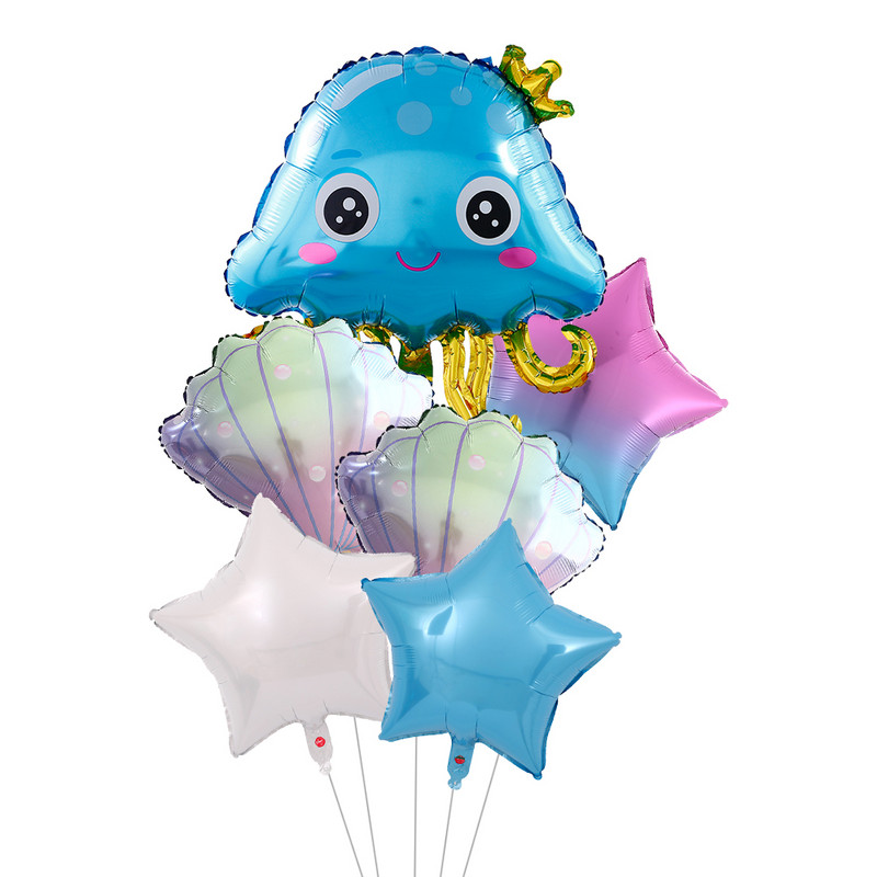 6 τμχ Under Sea Ocean World Balloons Animal Jellyfish Octopus Sea Party Theme Παιδικό πάρτι γενεθλίων Διακόσμηση για ντους μωρού