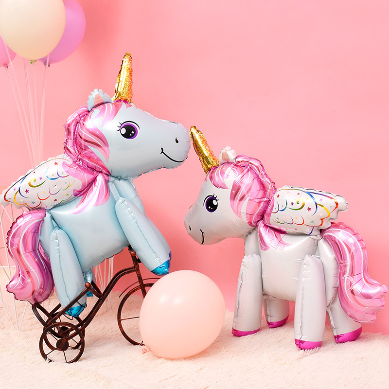 Vienradža balonu rotājumi Daudz laimes dzimšanas dienas ballīšu piederumi Rozā folijas numurs Balons Globos Bērnu dušas Baloni Izejmateriāli Bērnu Rotaļlieta