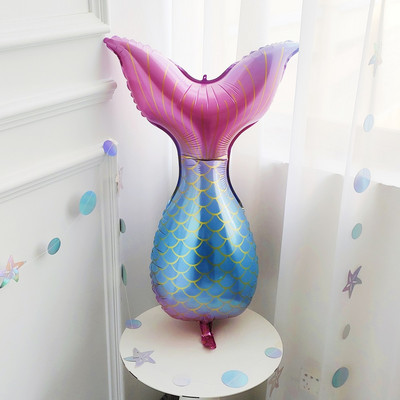 Tema sirenelor desene animate coadă de pește coajă din film de aluminiu balon bebeluș primii copii ziua de naștere prințesa ocean decorațiuni de petrecere