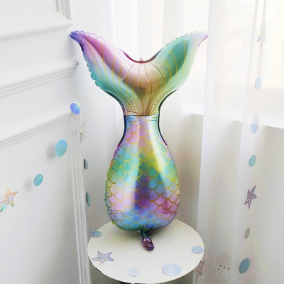 Tema sirenelor desene animate coadă de pește coajă din film de aluminiu balon bebeluș primii copii ziua de naștere prințesa ocean decorațiuni de petrecere