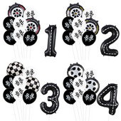 9 τμχ Θέμα αγωνιστικού αυτοκινήτου Τροχοί 18 ιντσών Μπαλόνια ηλίου Αριθμός πίστας Φίλ Μπαλόνια Αθλητικές εκδηλώσεις Διακόσμηση πάρτι για ντους γενεθλίων