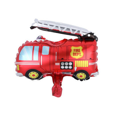 10 бр. Карикатура Автомобил Алуминиево фолио Балони Влак Пожарна кола Танк Подводница Моторна лодка Балон Парти за рожден ден Декорация за бебешки душ