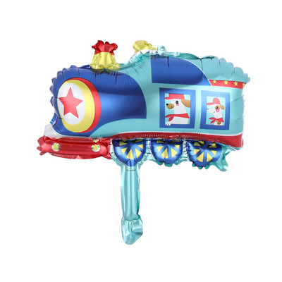 10 бр. Карикатура Автомобил Алуминиево фолио Балони Влак Пожарна кола Танк Подводница Моторна лодка Балон Парти за рожден ден Декорация за бебешки душ