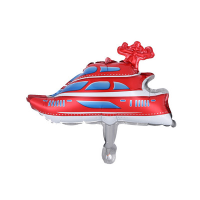 10 бр. Карикатура Автомобил Алуминиево фолио Балони Влак Пожарна кола Танк Подводница Моторна лодка Балон Парти за рожден ден Декорация за бебешки душ