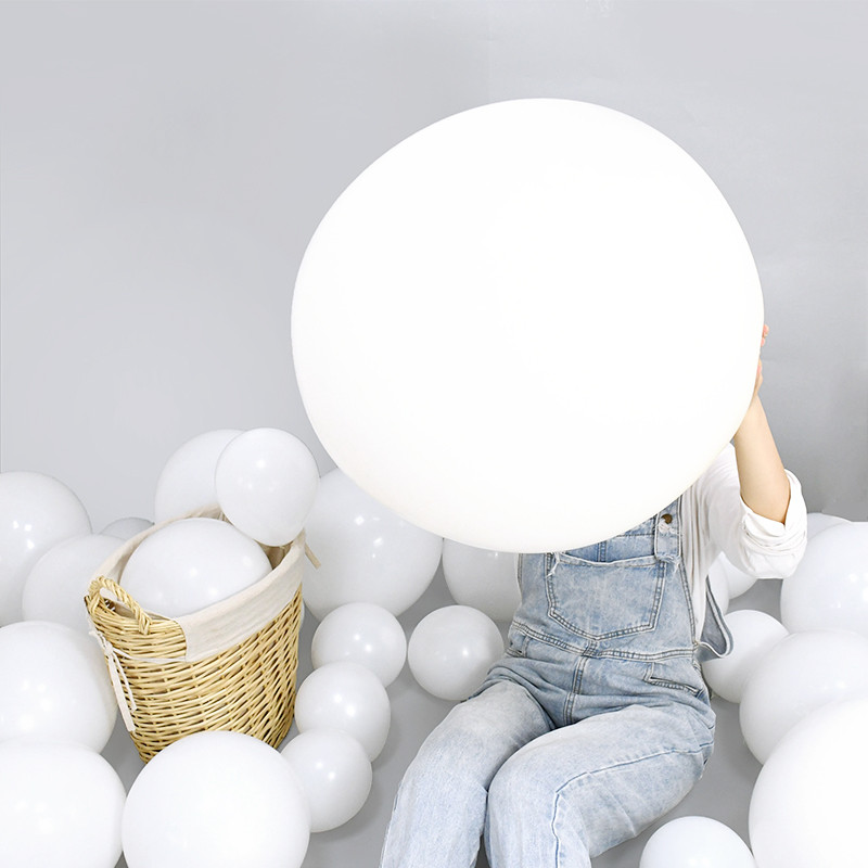 5/10/12/18/24/36 hüvelykes matt tiszta fehér léggömb nagy latex ballon dekoráció születésnapi esküvői parti dekorációhoz babazuhany kellékek