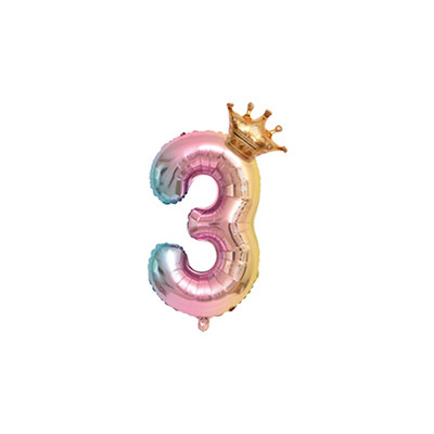 32 collu rozā gradienta kroņa baloni 0–9 numuri Bērnu dzimšanas dienas kāzu ballītes dekorēšanai Baloni Bērnu dušas piederumi Rotaļlietu bumbas