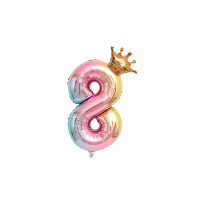32 collu rozā gradienta kroņa baloni 0–9 numuri Bērnu dzimšanas dienas kāzu ballītes dekorēšanai Baloni Bērnu dušas piederumi Rotaļlietu bumbas