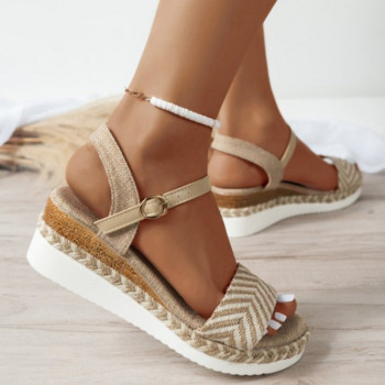 Γυναικεία παπούτσια 2023 Hot sale Γυναικεία σανδάλια πόρπη Καλοκαίρι Ρώμη ανοιχτά πέδιλα παραλίας Γυναικεία casual wedge σανδάλια Zapatos De Mujer